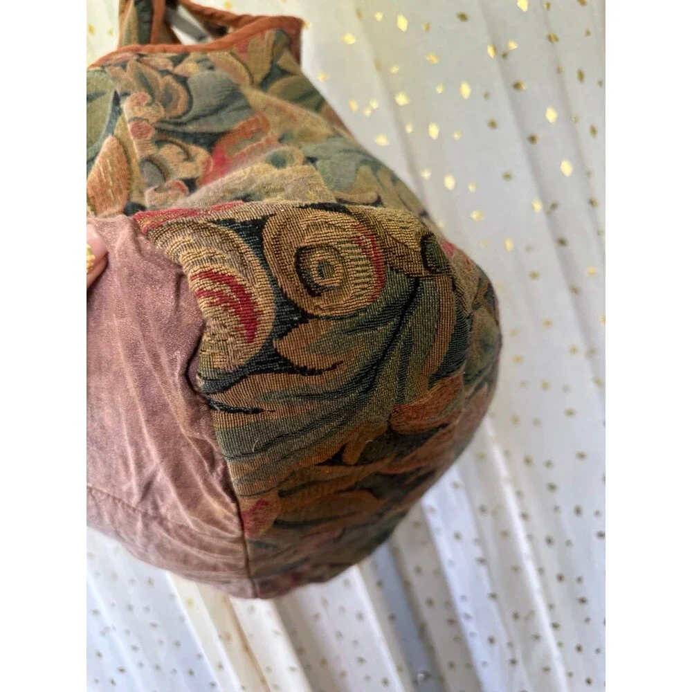 Unbranded Reversable Horses Stallion Tapestry Embroidered Mix Media Hobo Bag